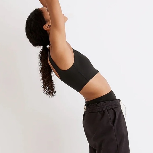 Madewell Flex Square Neck Sports Bra Black XS NWT - Picture 4 of 9